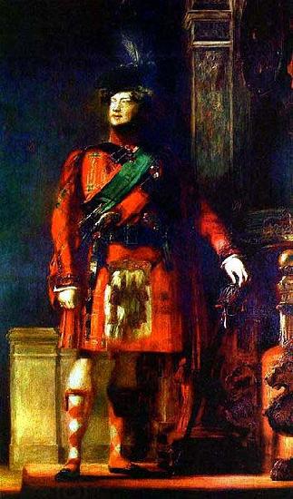 Sir David Wilkie Sir David Wilkie flattering portrait of the kilted King George IV for the Visit of King George IV to Scotland, with lighting chosen to tone down the b China oil painting art